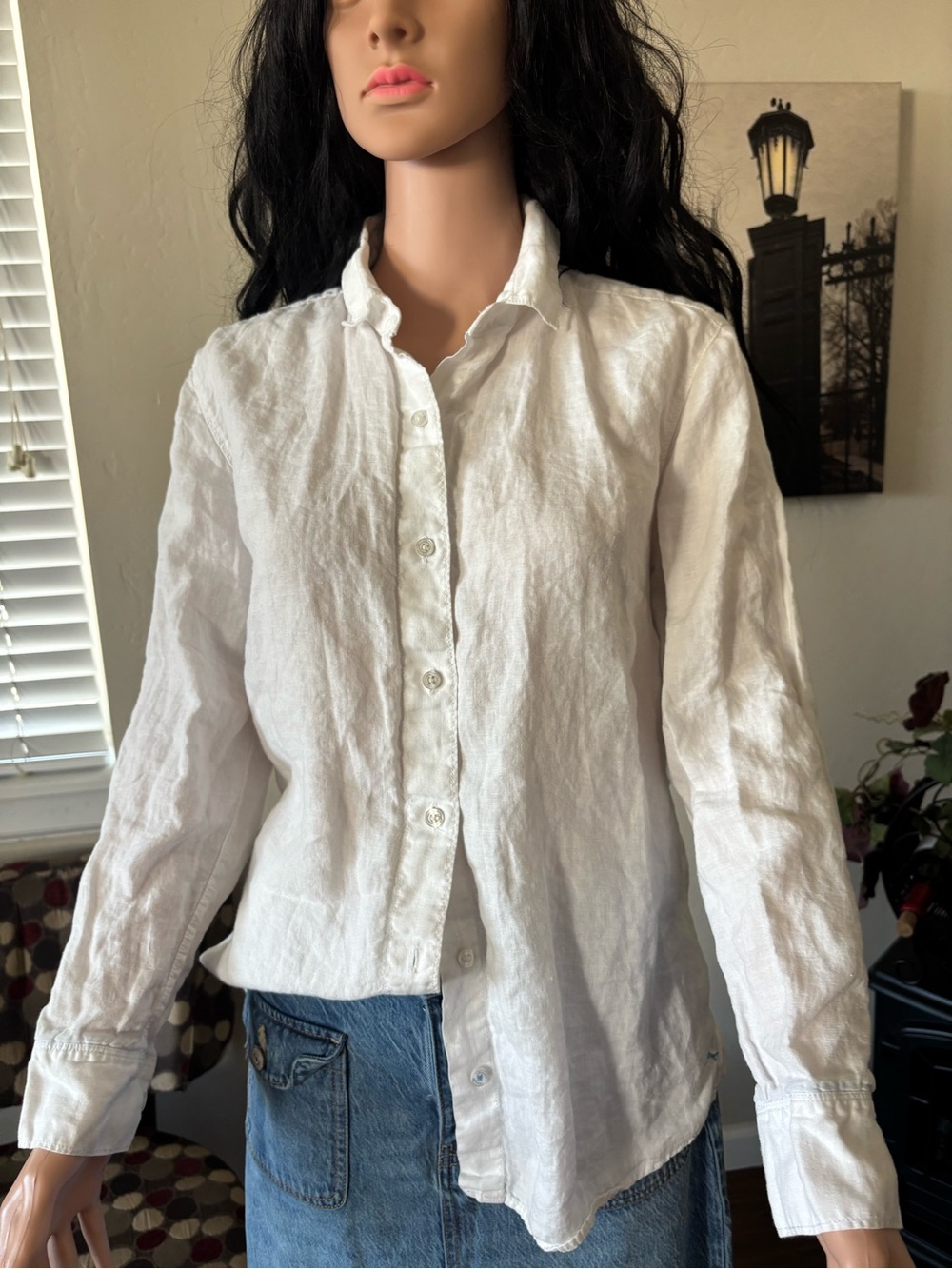 Tommy Bahama White Linen Button-Front Shirt